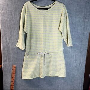 Victoria's Secret Striped Terry Knit Mini Dress Yellow Grey Drawstring Waist L